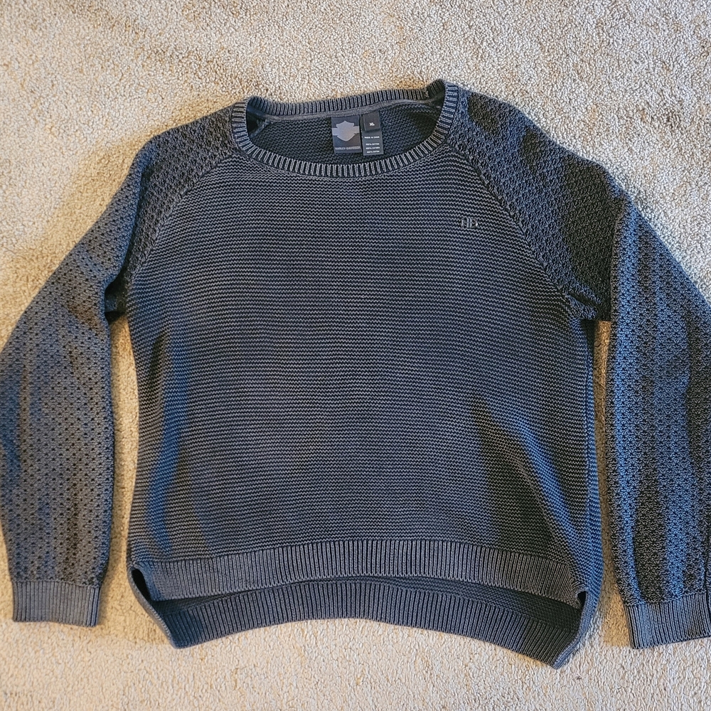 Harley-Davidson Textured Gray Sweater